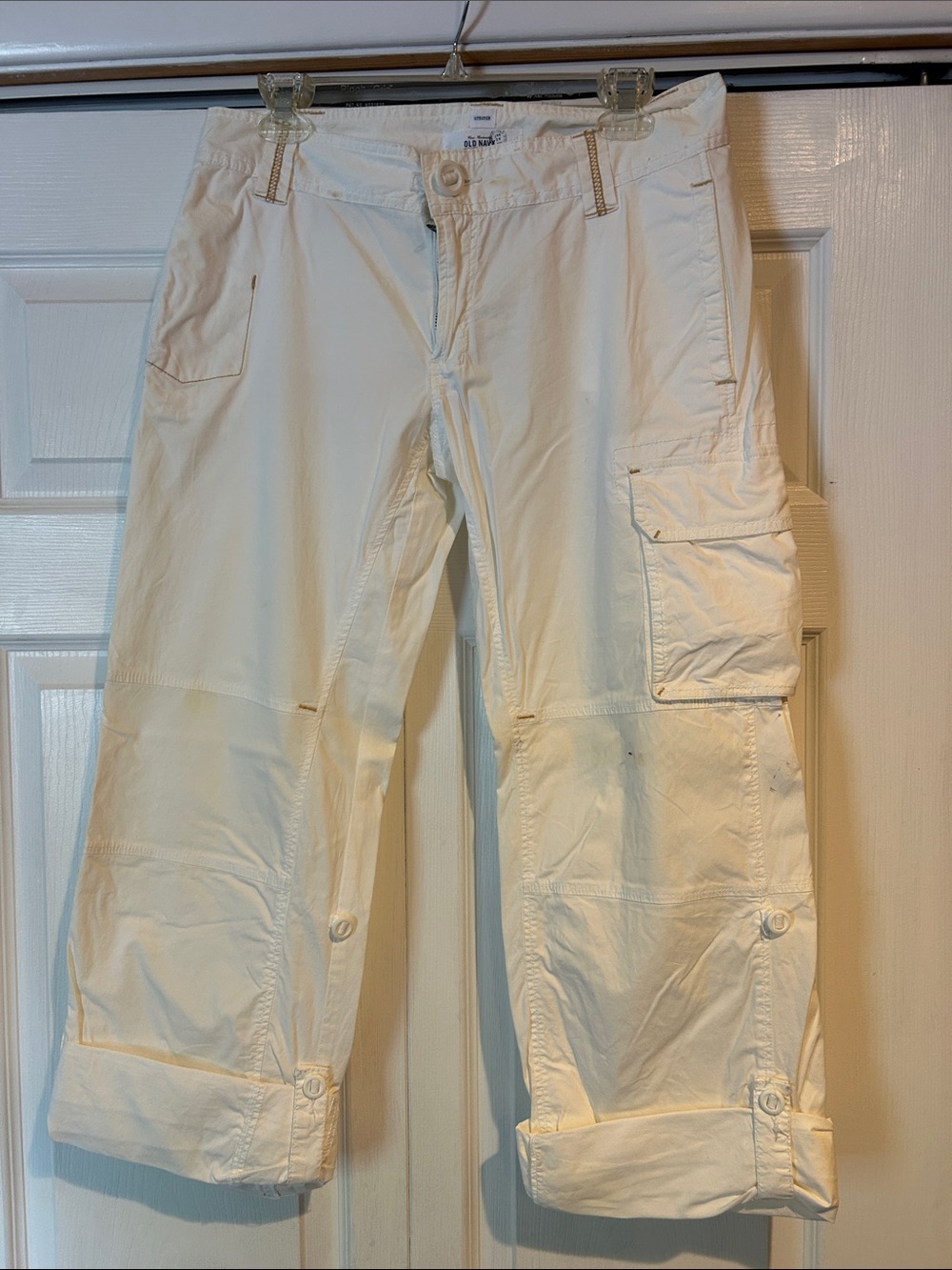 White Women’s Cargo Capris - Lightweight Casual Pants